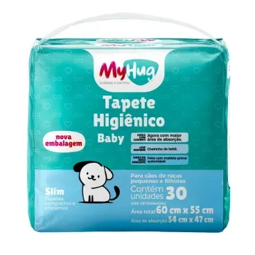 Tapete Higienico MyHug Baby Slim 60X55 cm para Caes Filhotes 30 unidades